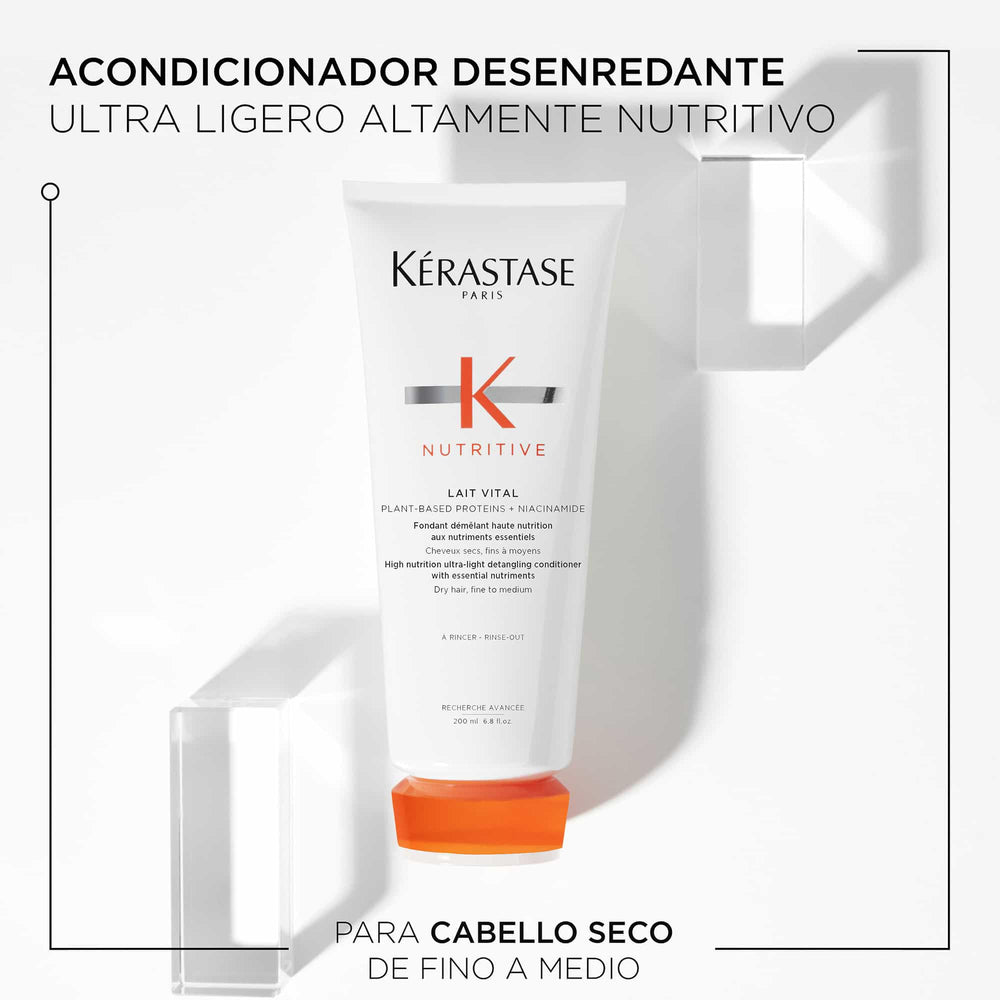 Application du Lait Vital sur cheveux humides pour nourrir les longueurs