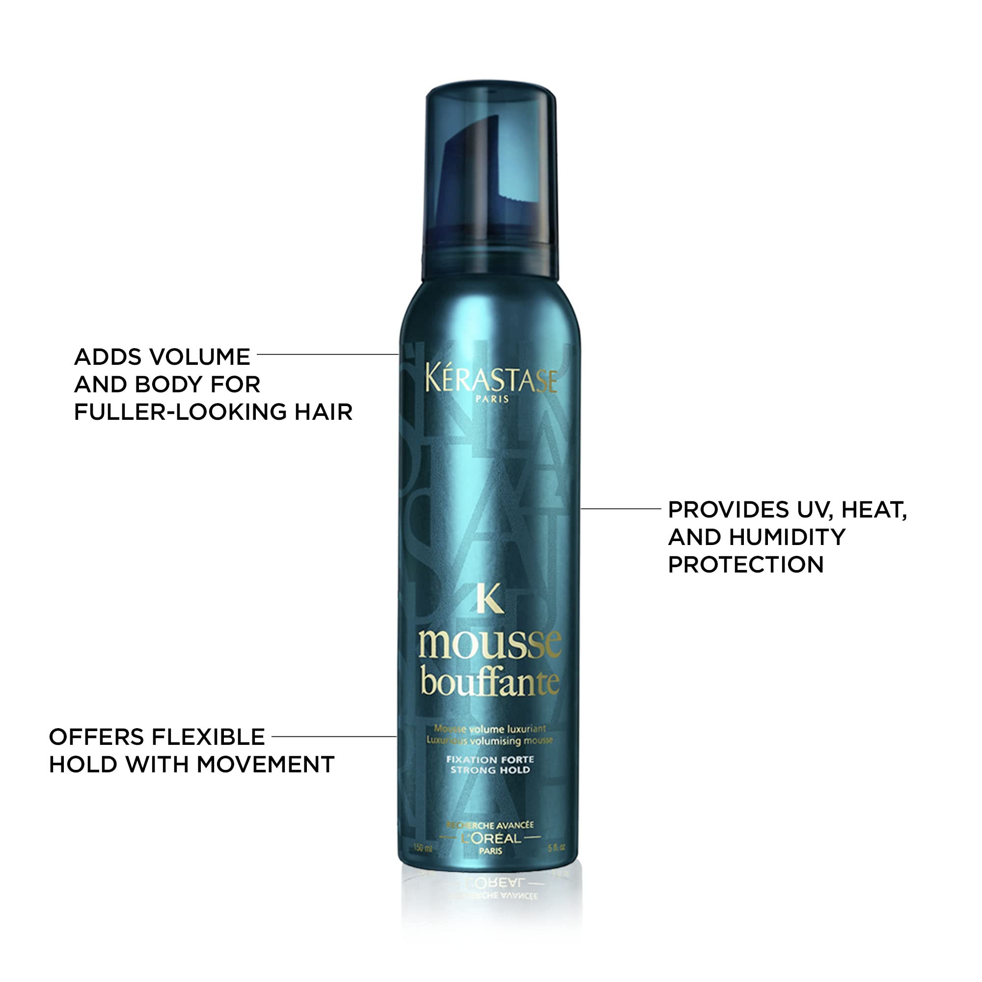 Kerastase Mousse Bouffante — cheveux volumineux et brillants après séchage