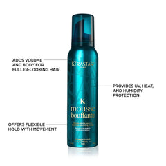 Kerastase Mousse Bouffante — cheveux volumineux et brillants après séchage