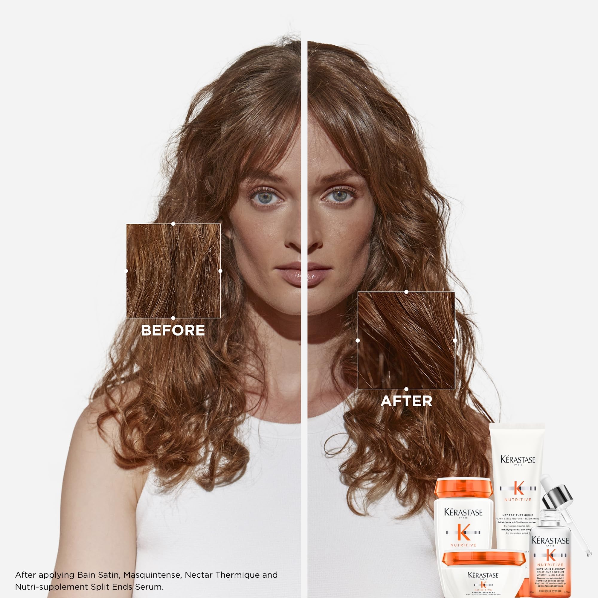 KÉRASTASE Nectar Thermique, nutrition nourrissante qui démêle et protège.