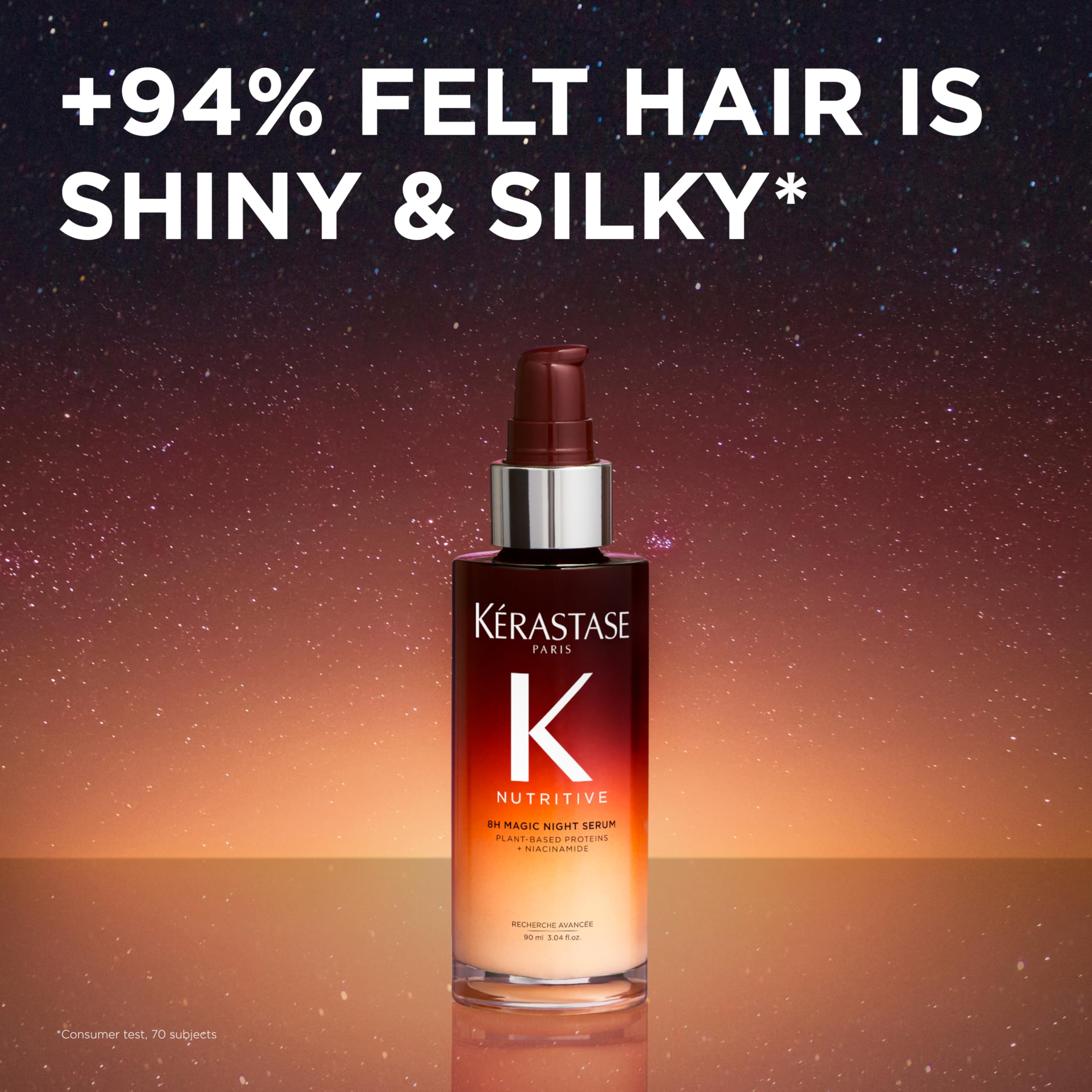 Kérastase Nutritive 8H Magic Night Serum — pompes 1-2 pour une utilisation simplifiée.