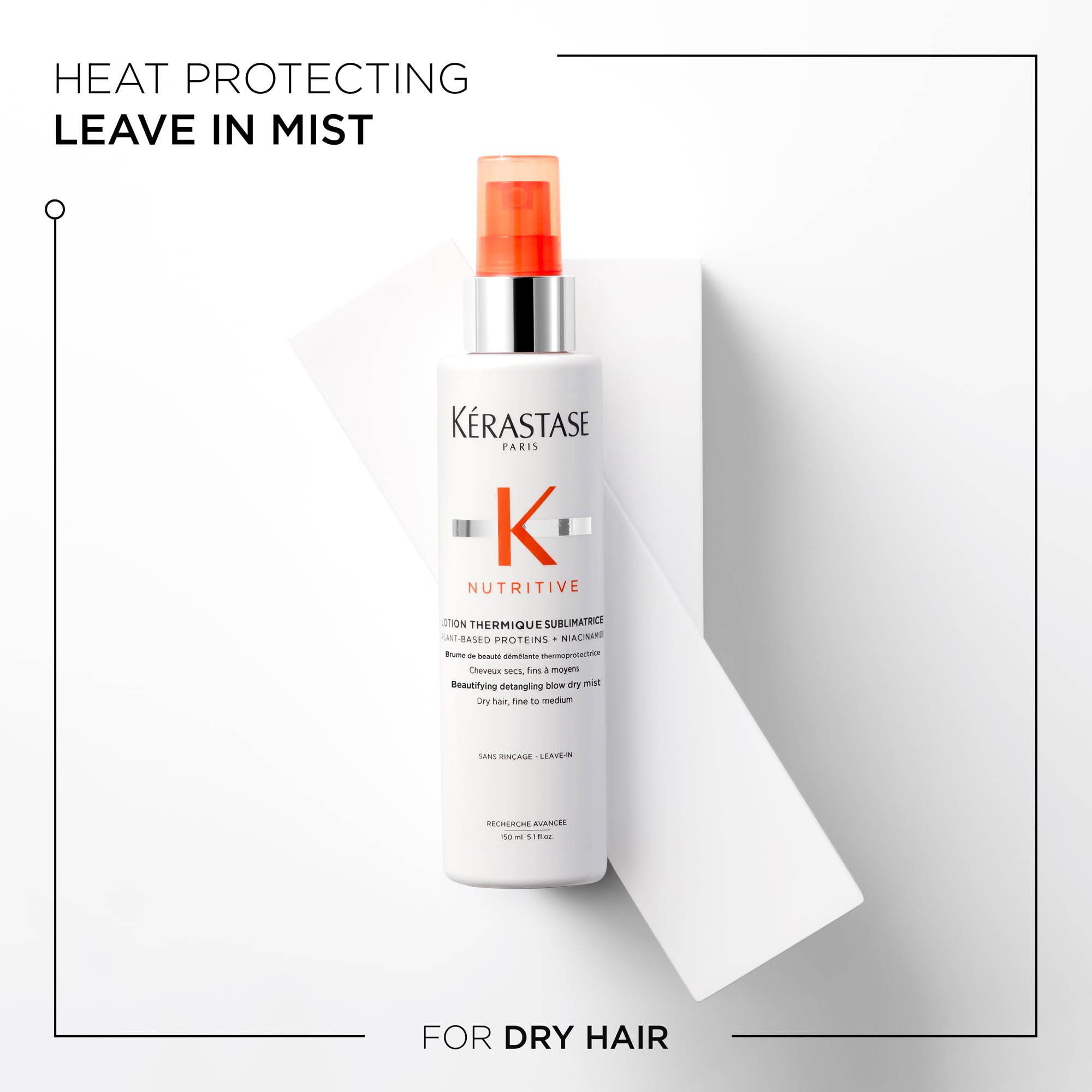 Kerastase Nutritive brume protectrice en action lors du coiffage.