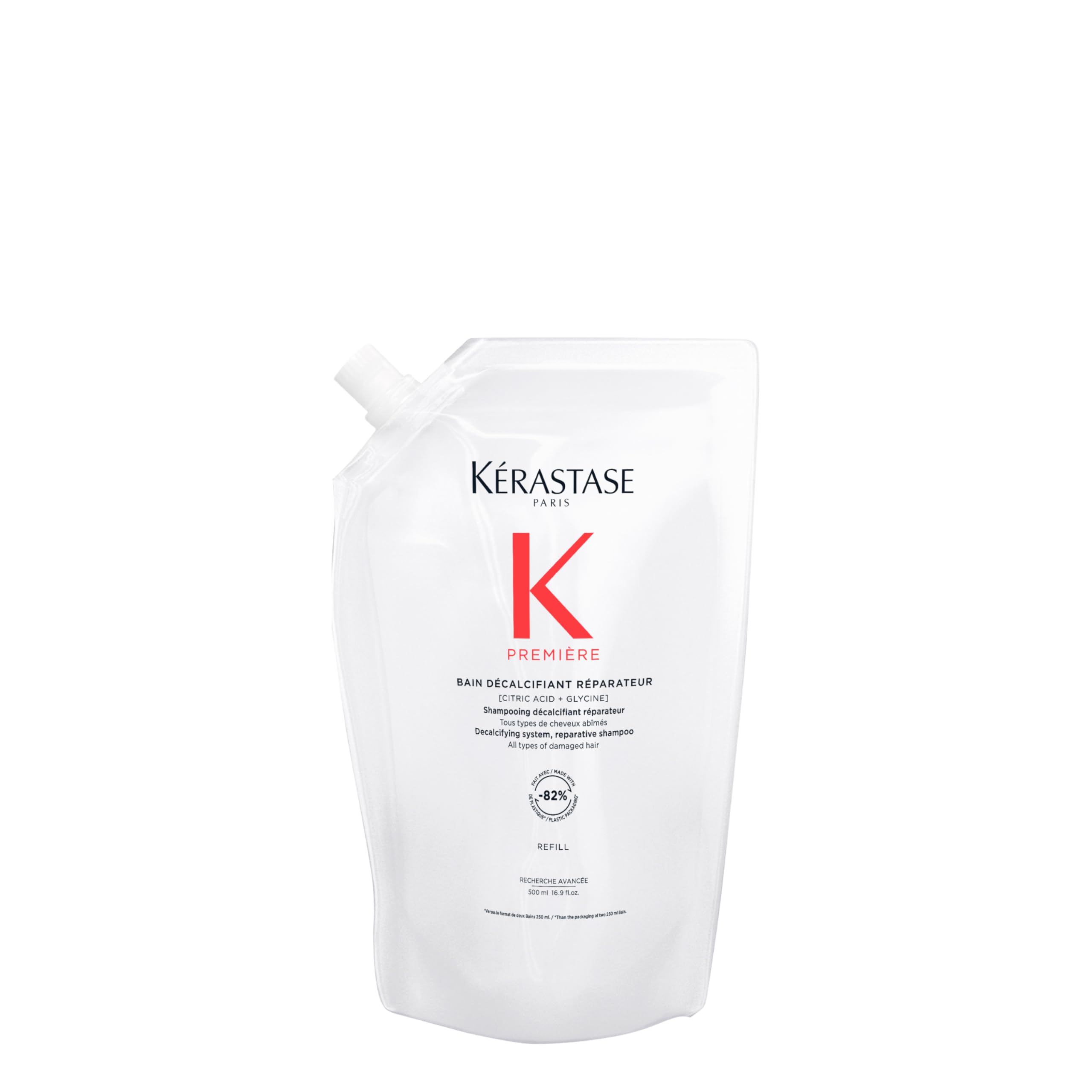 KÉRASTASE Premiere, bouteille sans sulfates prête à réparer les cheveux.