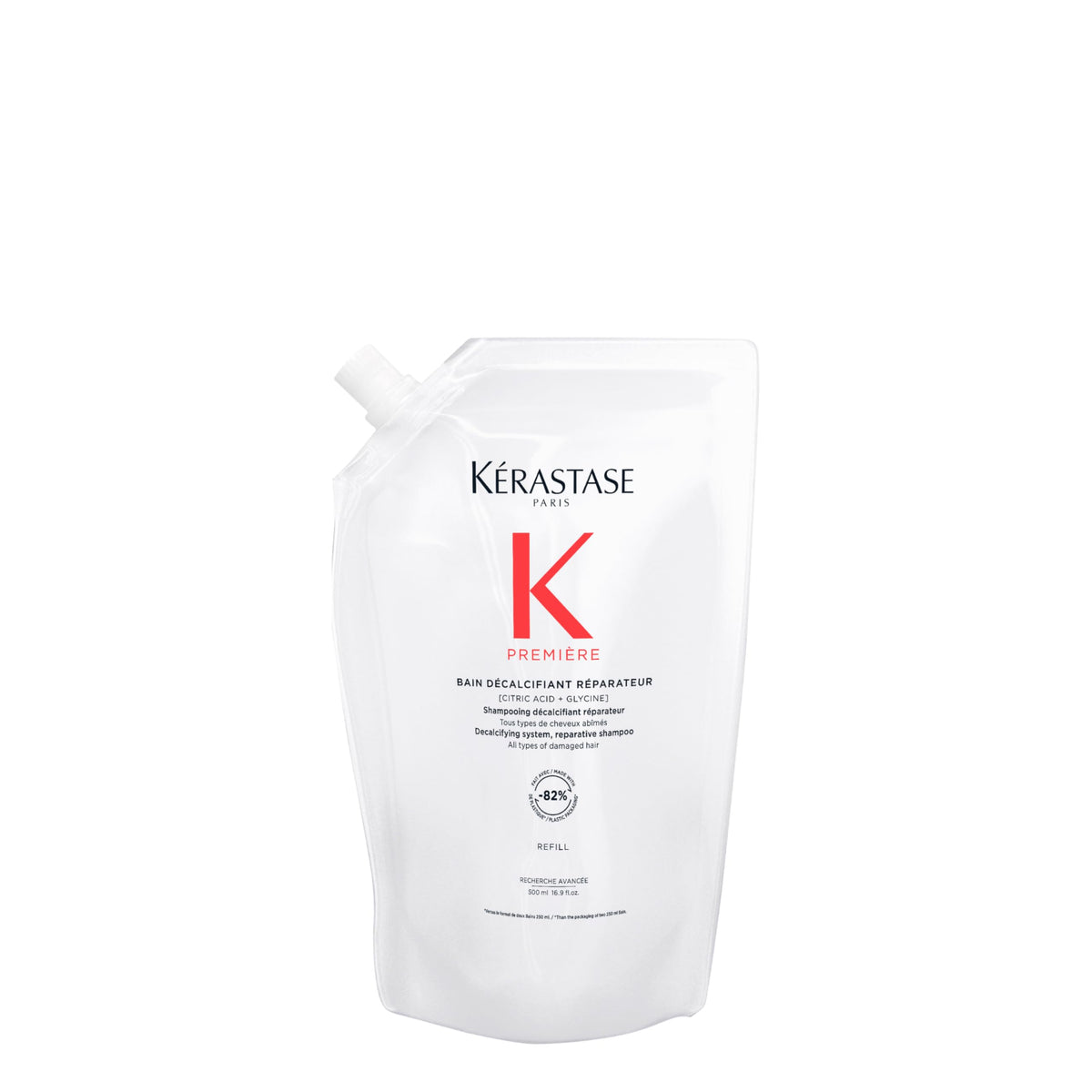 KÉRASTASE Premiere, bouteille sans sulfates prête à réparer les cheveux.