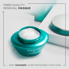 KÉRASTASE Resistance Masque Therapiste, texture crème dense, application douce et réparatrice.