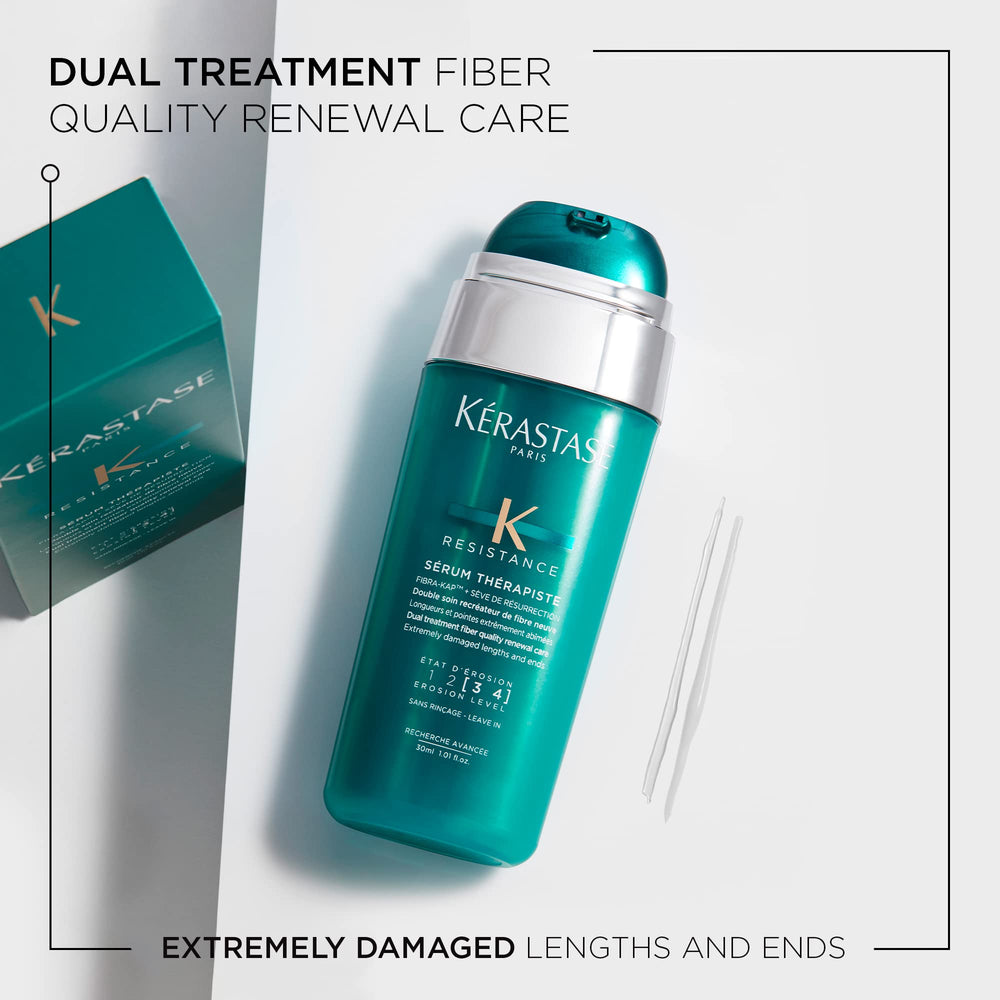 Kérastase Resistance Serum Therapiste - texture soyeuse et hydratation intense pour longueurs fragiles.