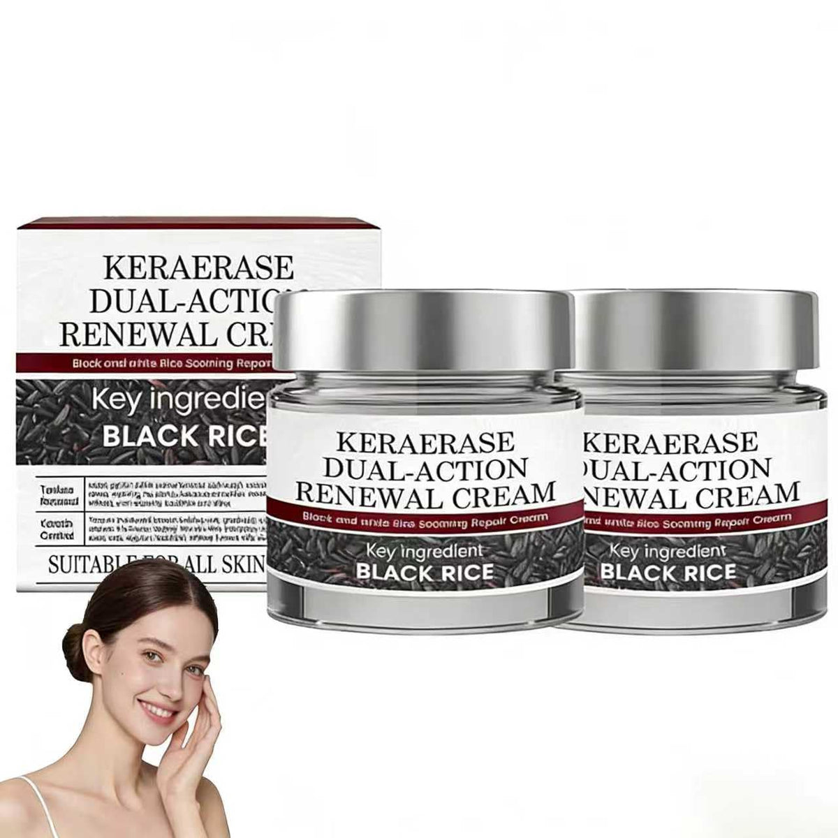 Keratin Erase: bouteille affichant action renouvelante douce pour une peau veloutée.