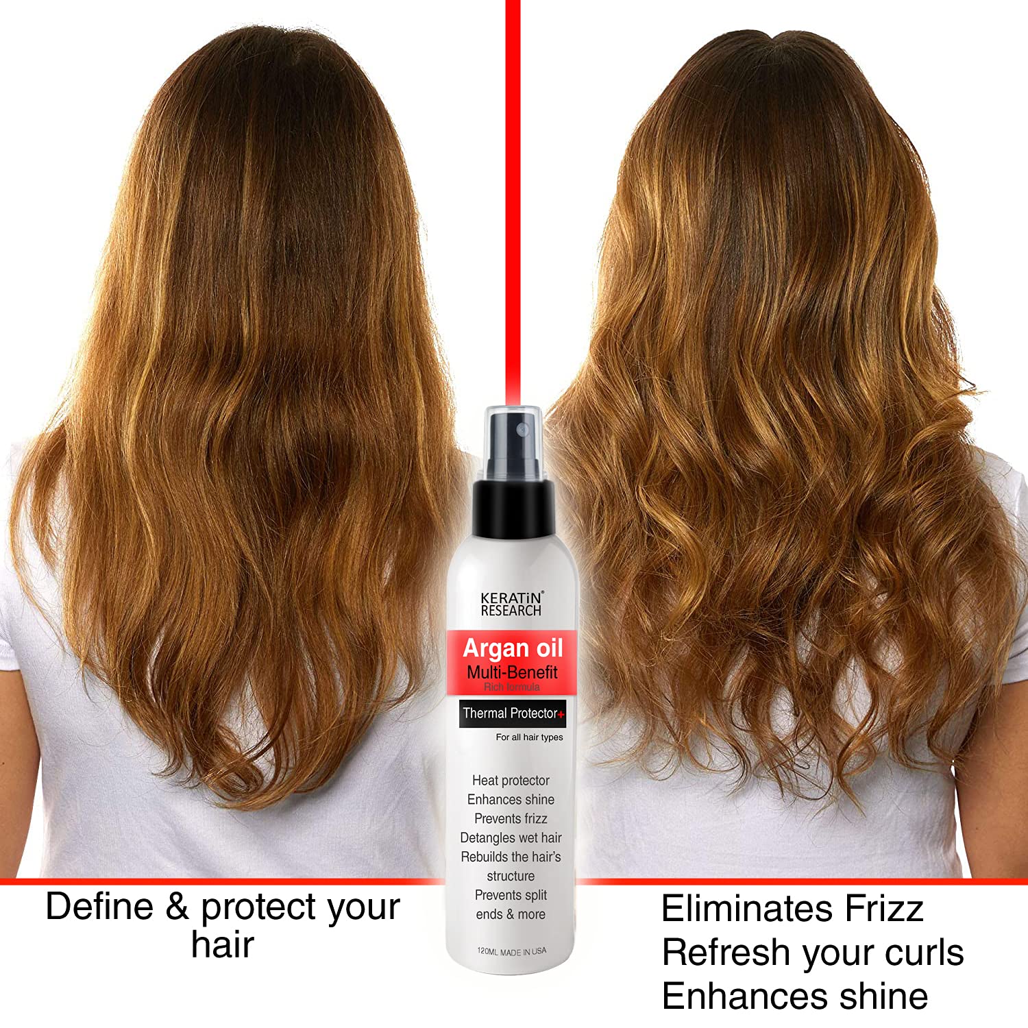 KERATIN RESEARCH Soin nutritif renforçant les cheveux pendant le brushing.