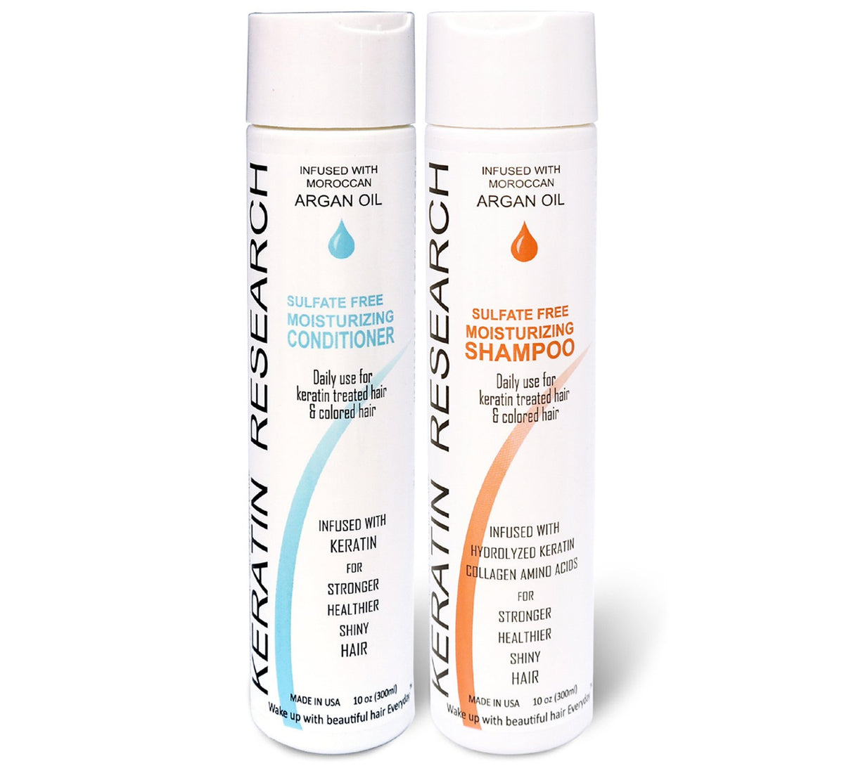 Keratin Research shampoing huile d'argan - bouteille : prolonge la couleur et apporte de la brillance.