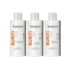 Kerazon Buriti Liss Kit – Bouteille 60 ml prête à l’emploi, hydratation et lissage potentiels.