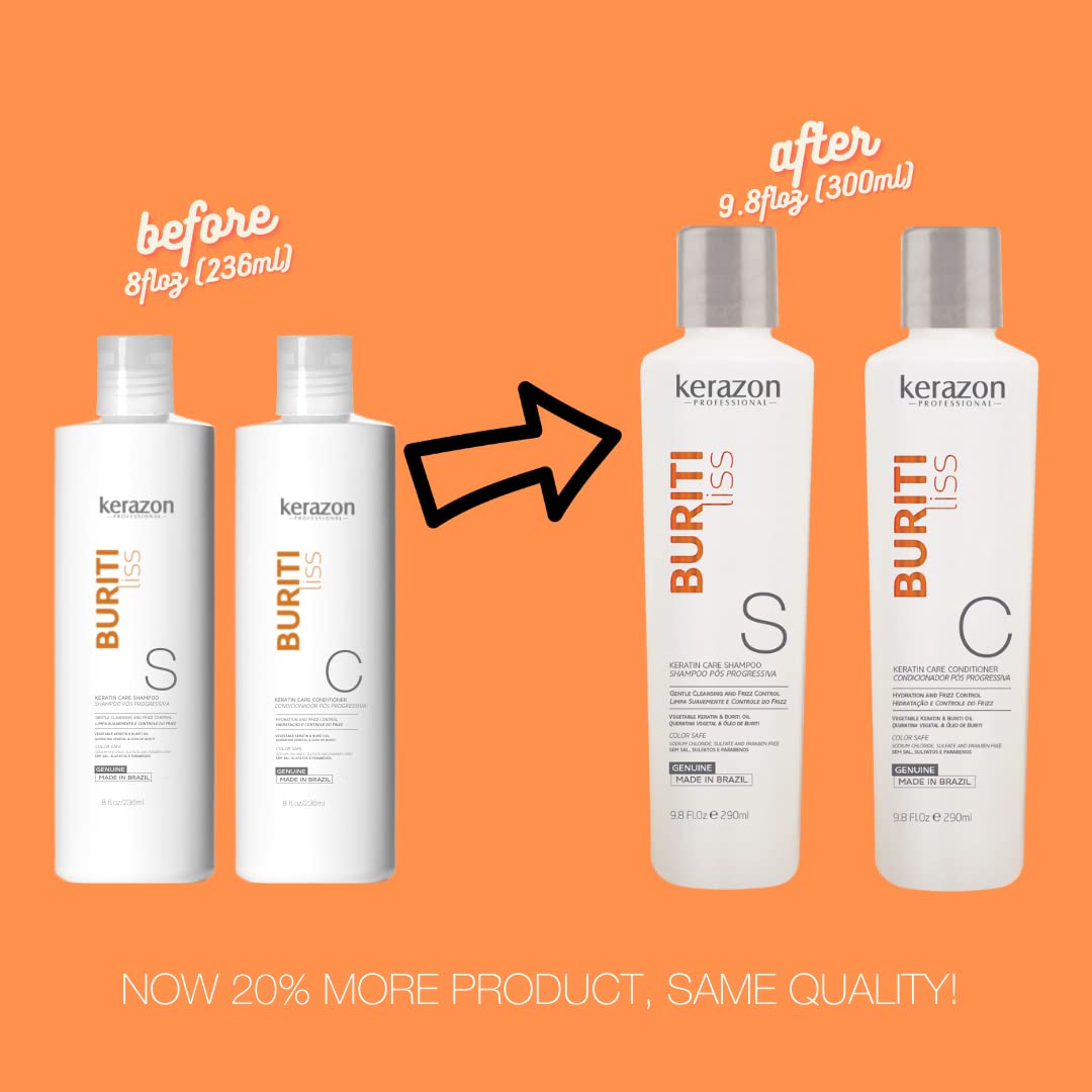 Kerazon Professional Étiquette produit, détail des actifs sans sulfates et cruelty-free.