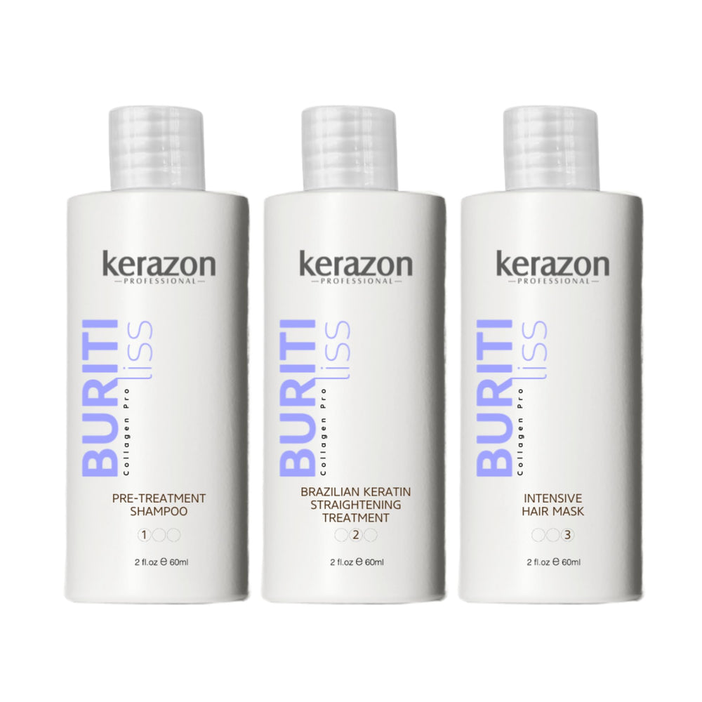 Kerazon Professional Kit Lissage Buriti – bouteille prête à l’emploi pour application précise.
