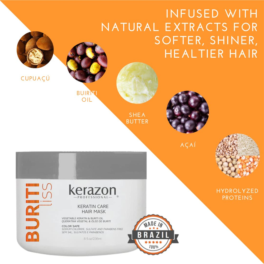 Kerazon Professionnel Masque Anti-Frisottis Buriti massage : texture veloutee et confort