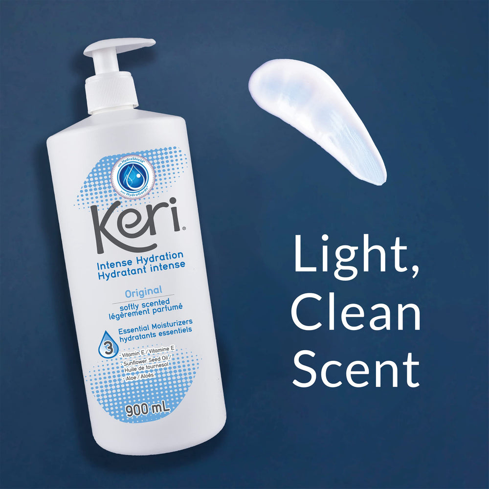 Keri Original lotion cap closeup emphasizes easy gripping and controlled dispensing.