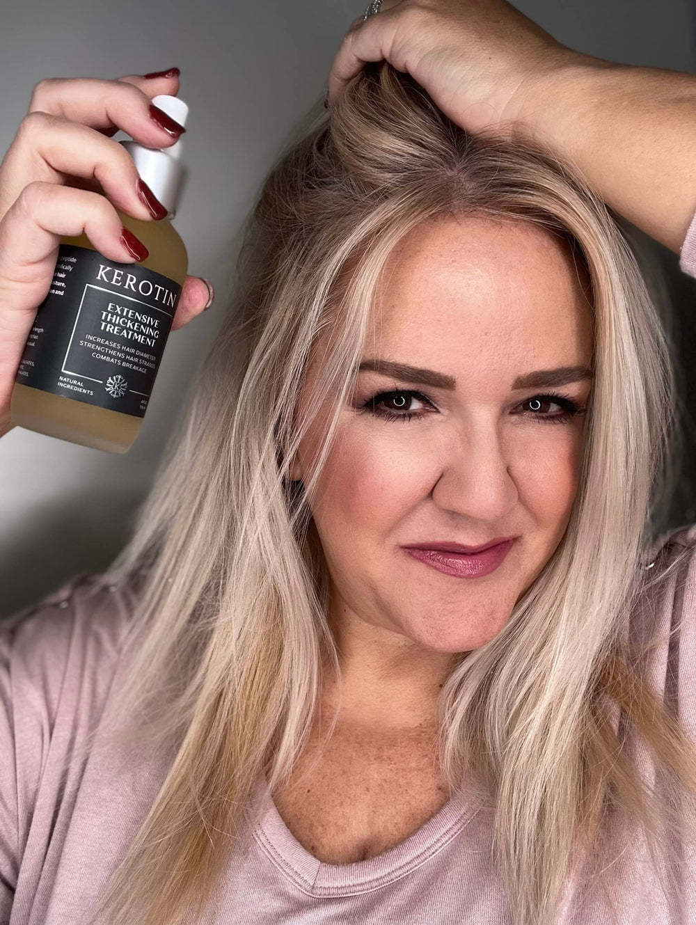 Kerotin augmentation volume cheveux fins, résultat volumisant naturel.