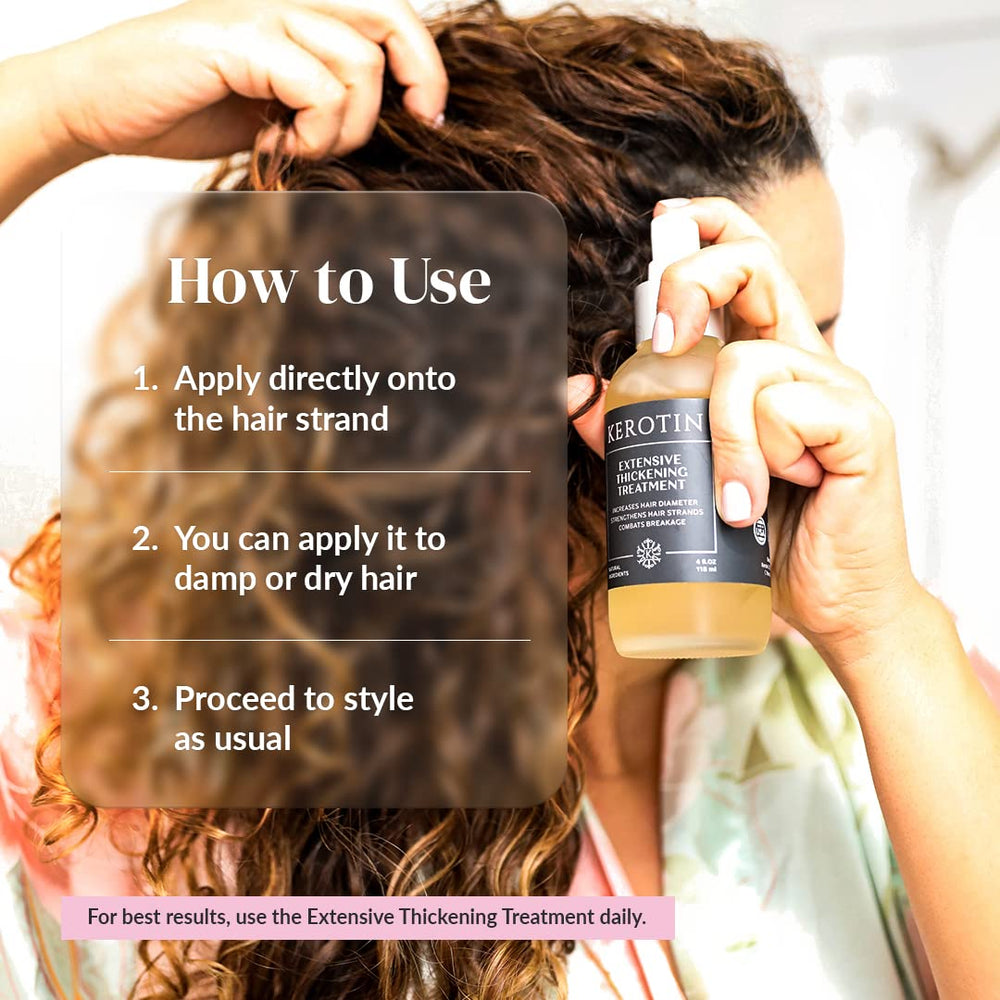 Kerotin protection chaleur cheveux spray, sécurité lors du coiffage.