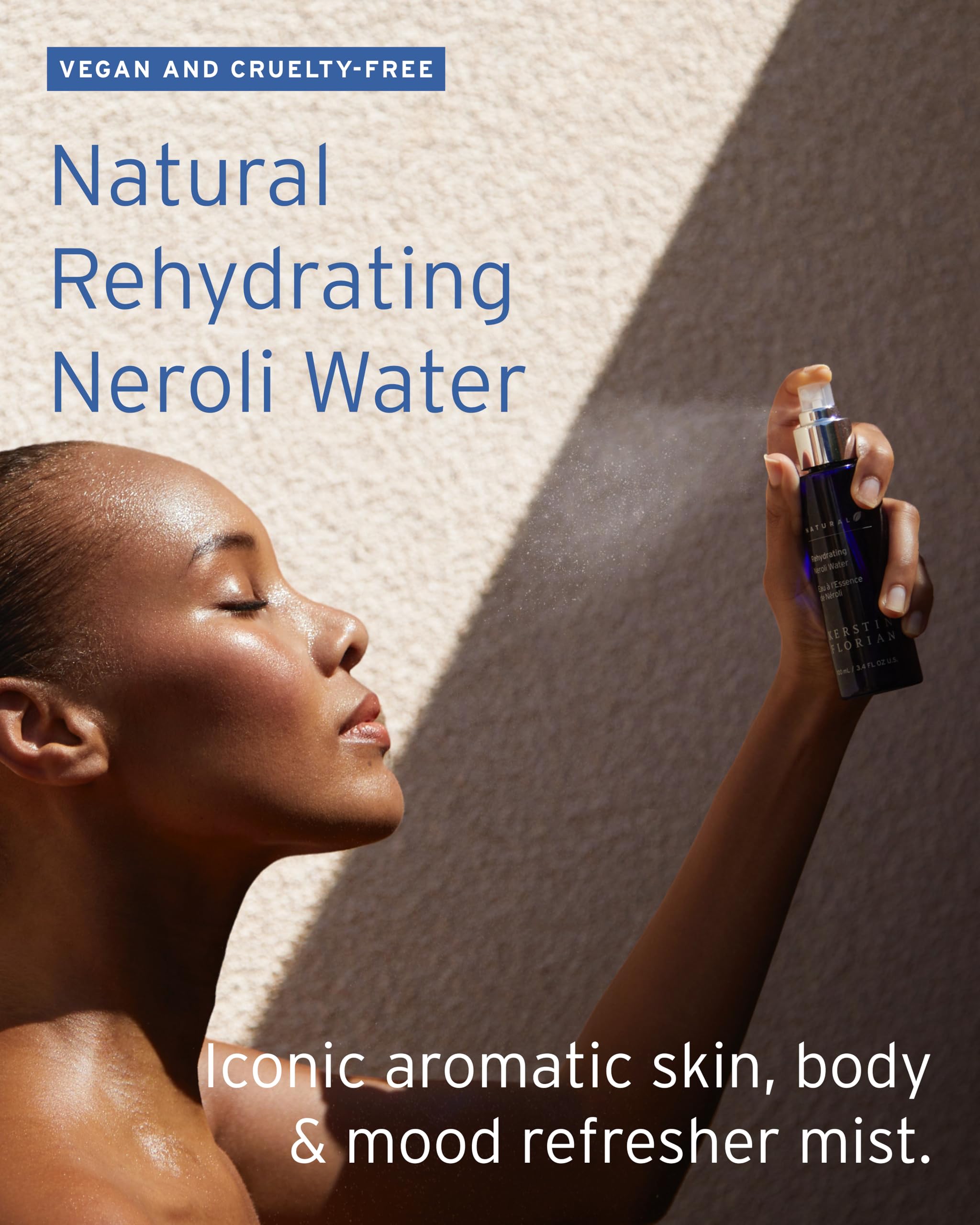 Brume Neroli pour visage, vaporisation rafraîchissante.