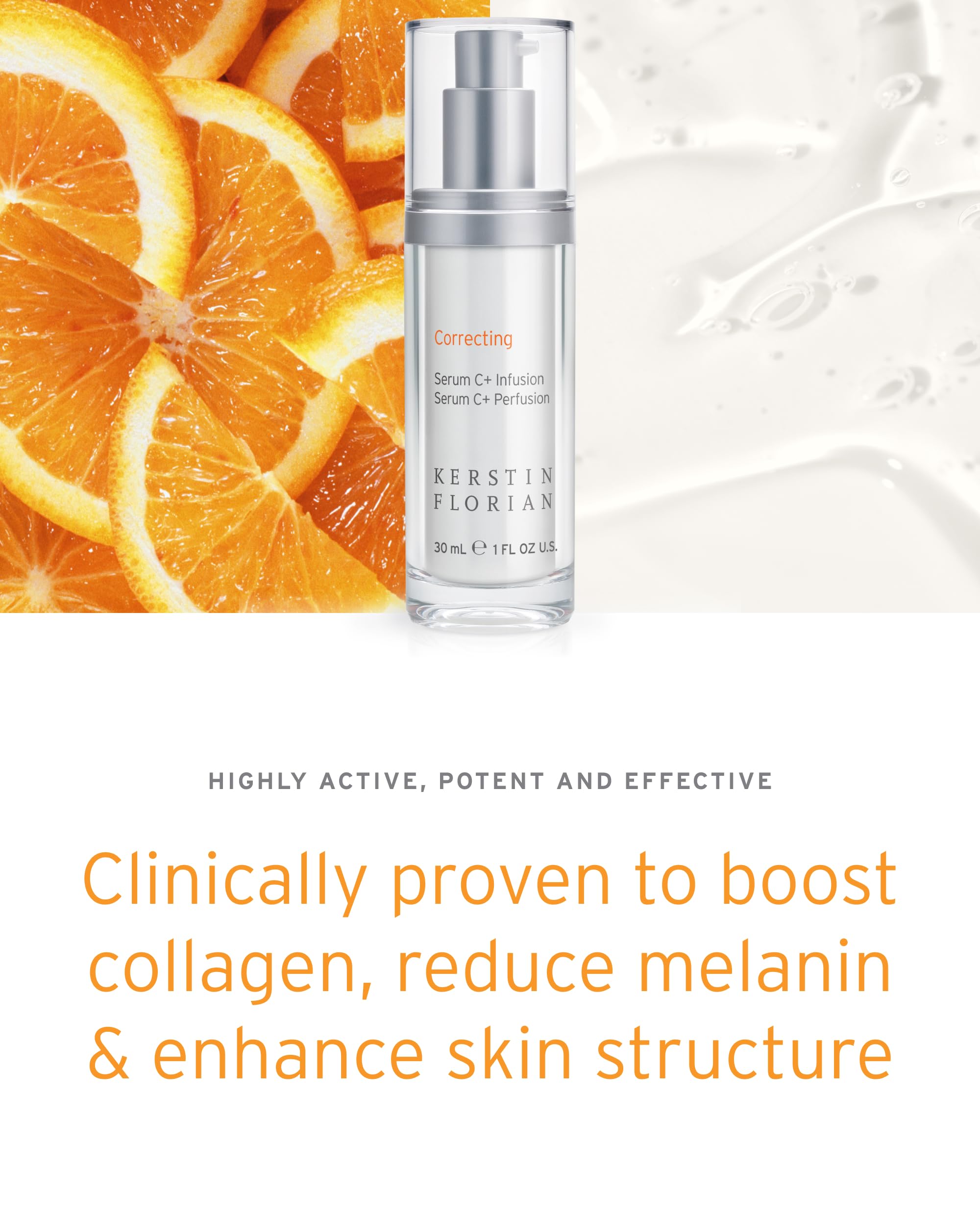 Kerstin Florian Serum C Infusion – extrait d’algue et huile d’orange amère apaisants.