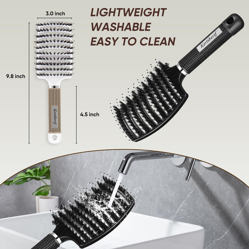 Brosse Kertiberif rangement pratique avec trou et aimant.