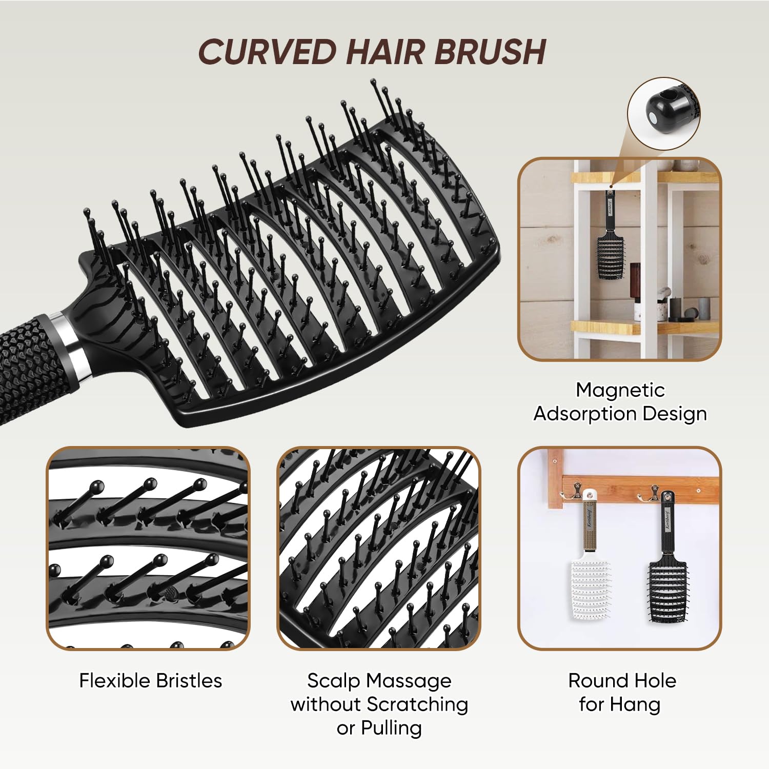 Brosse Kertiberif a ventilation – reduit le temps de sechage sur cheveux epais.