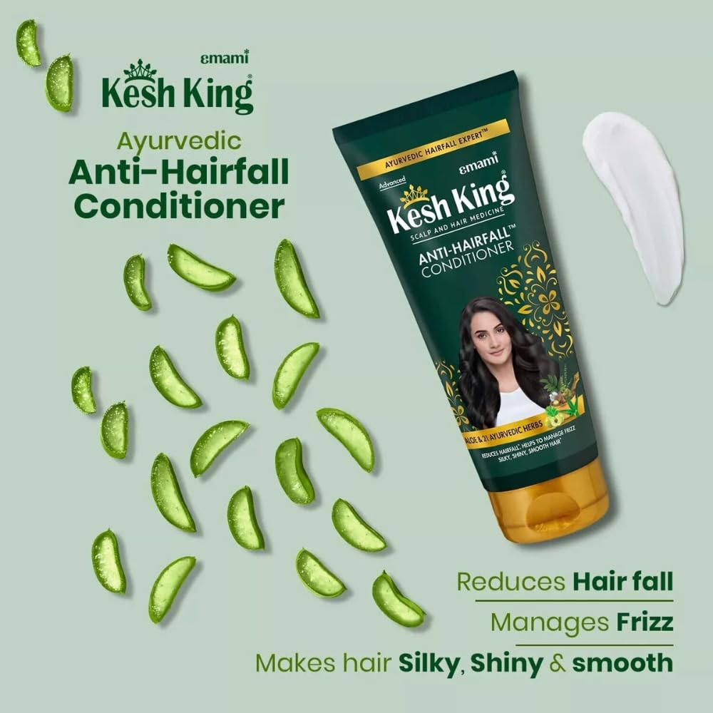 KESH KING étiquette montrant 21 herbes – formule naturelle pour nourrir le cuir chevelu.