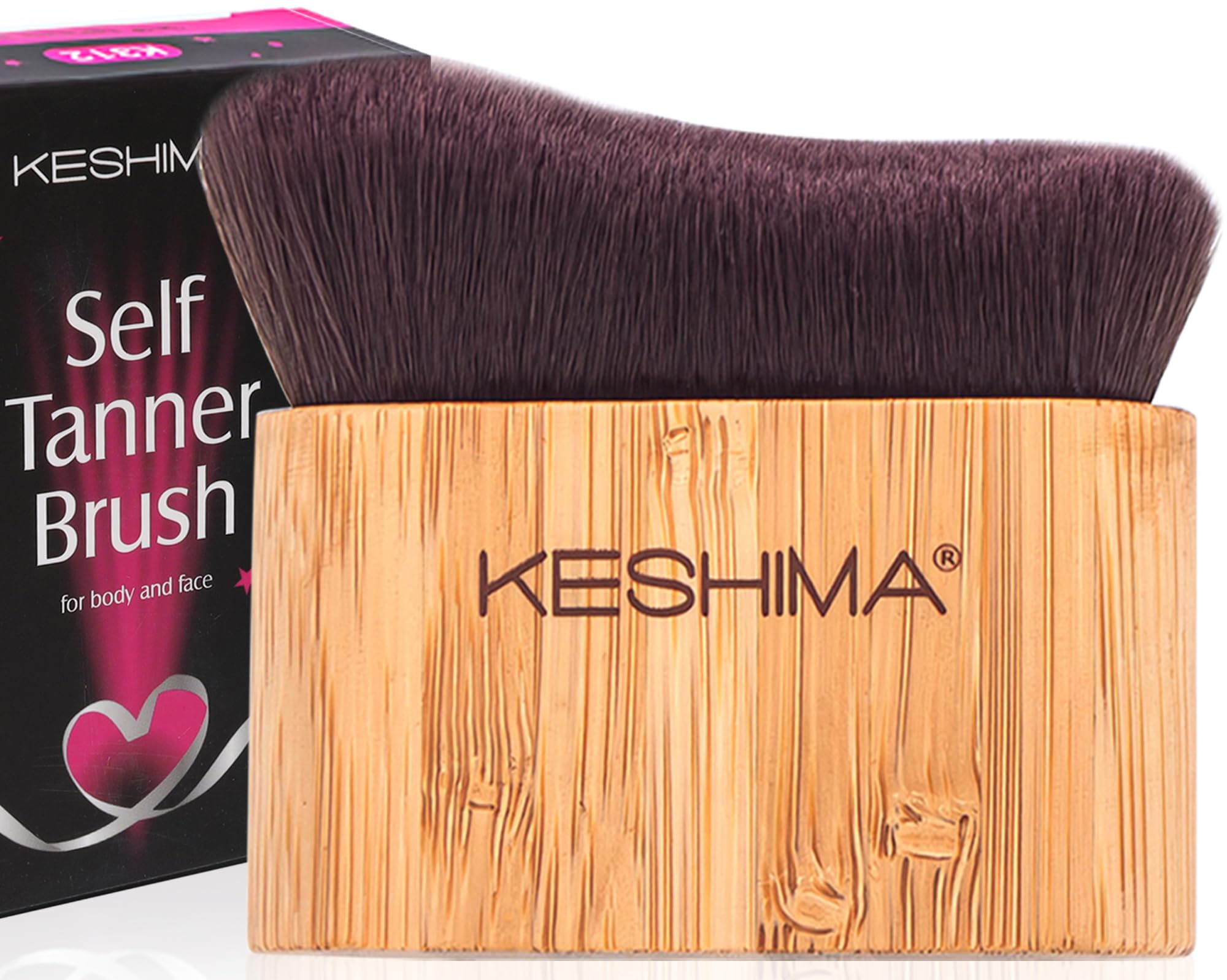 Brosse auto-bronzant KESHIMA pour un teint uniforme visage et corps.