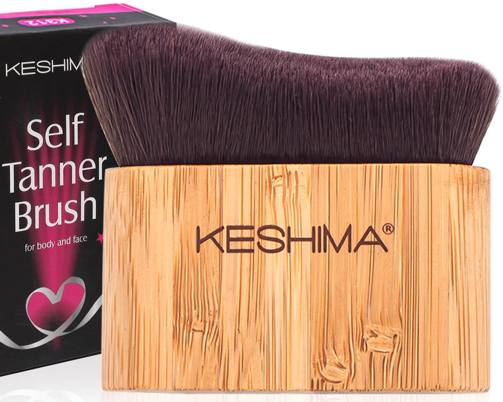 Brosse auto-bronzant KESHIMA pour un teint uniforme visage et corps.