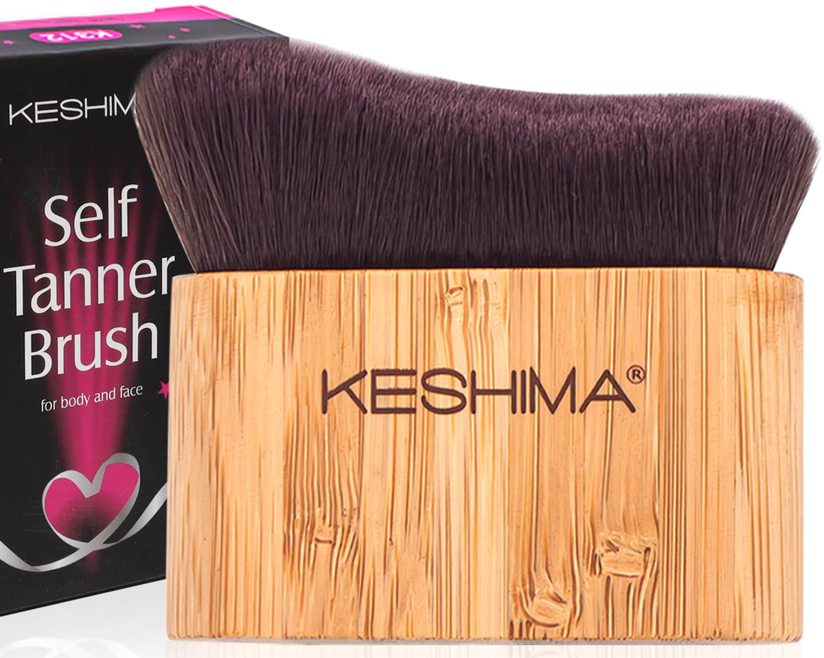 Brosse auto-bronzant KESHIMA pour un teint uniforme visage et corps.