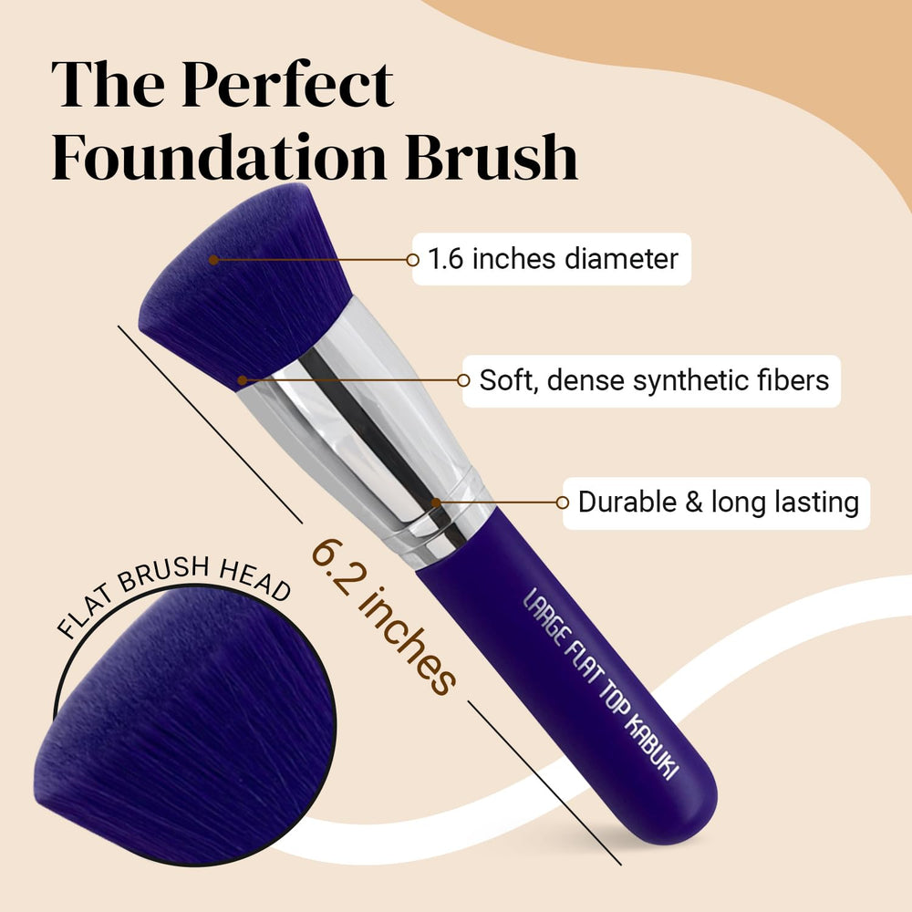 Pinceau Kabuki Flat Top Keshima pour poudre, finition fine.