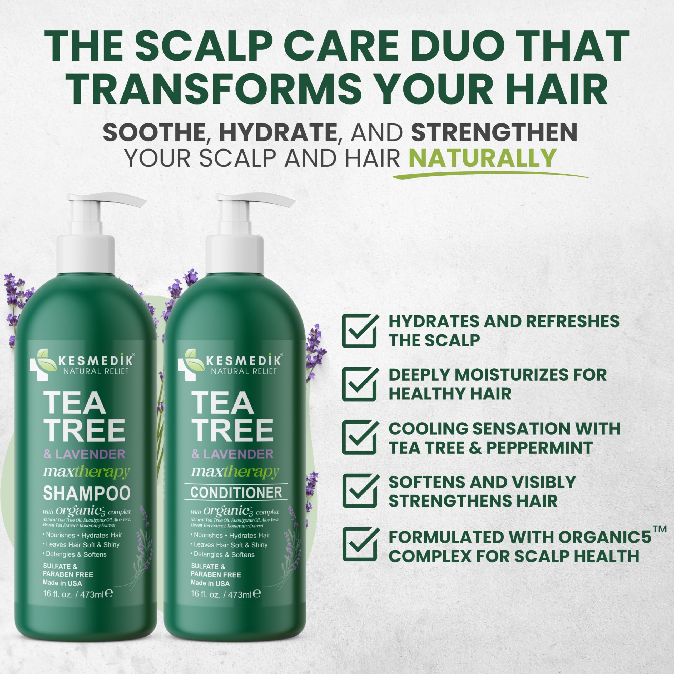 KESMEDIK après-shampoing tea tree lavande: soin démêlant et nourrissant pour les longueurs
