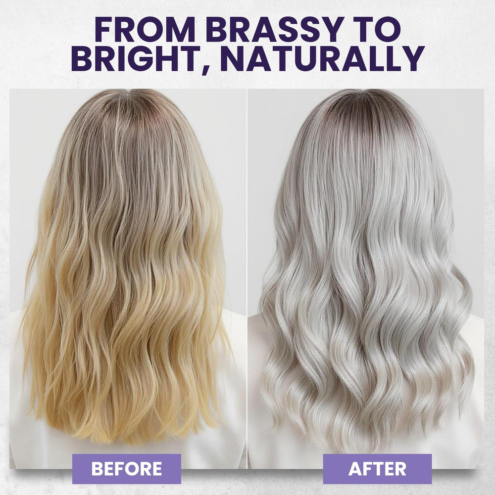 KESMEDIK Shampoing violet sur cheveux blonds, éclaircit sans dessécher.