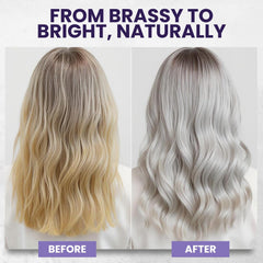 KESMEDIK Shampoing violet sur cheveux blonds, éclaircit sans dessécher.