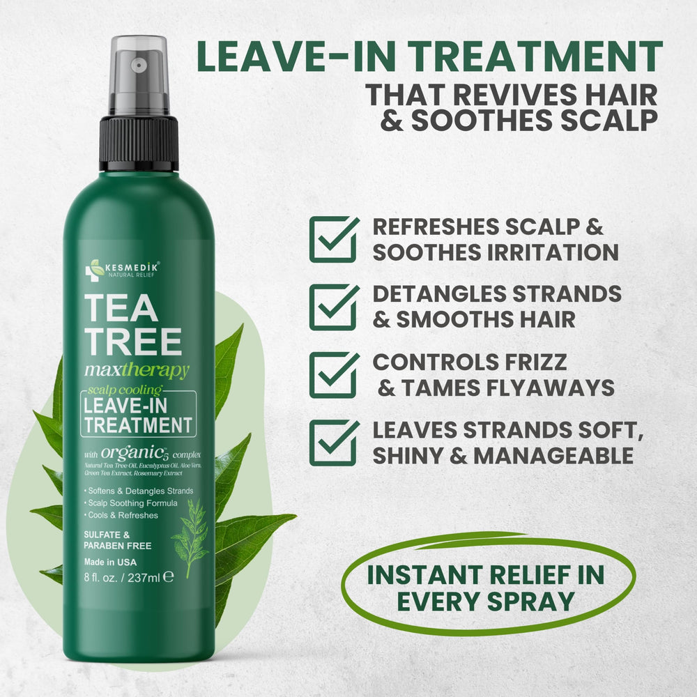 KESMEDIK Tea Tree Rosemary Leave-In: application-quotidienne-rapide, soin léger.