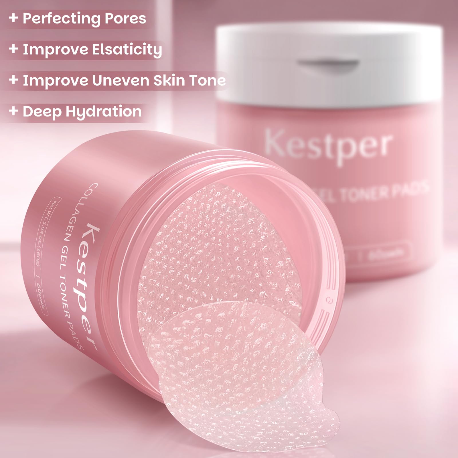 kestper hyaluronique cinq couches pad visage offre une hydratation durable.