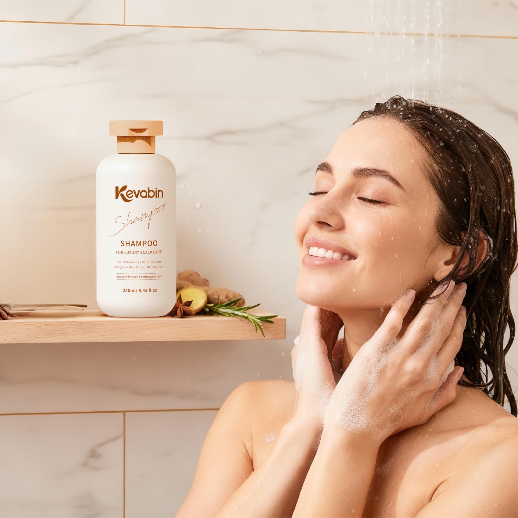 Kevabin Shampoing Parfum Frais, senteur légère après lavage