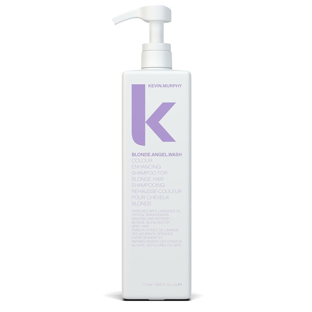 KEVIN.MURPHY Blonde.Angel.Wash, bouteille violette, réduit les tons jaunes et ravive la couleur.