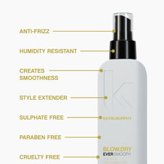 Flacon compact Kevin Murphy BLOW.DRY EVER.SMOOTH, pratique pour routine express.