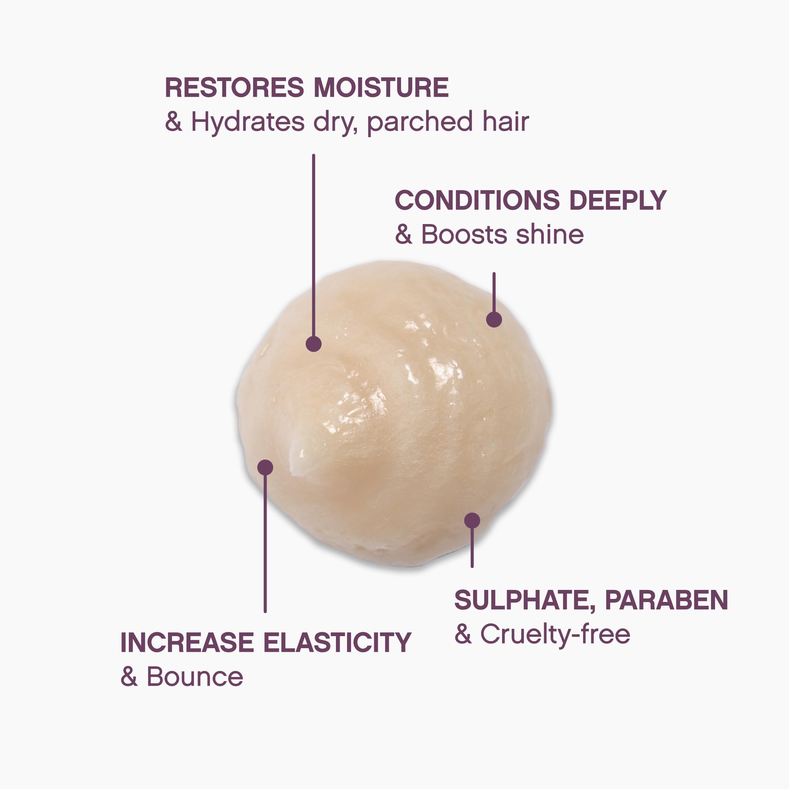 Cheveux secs mais rayonnants après utilisation du masque Hydrate-Me.