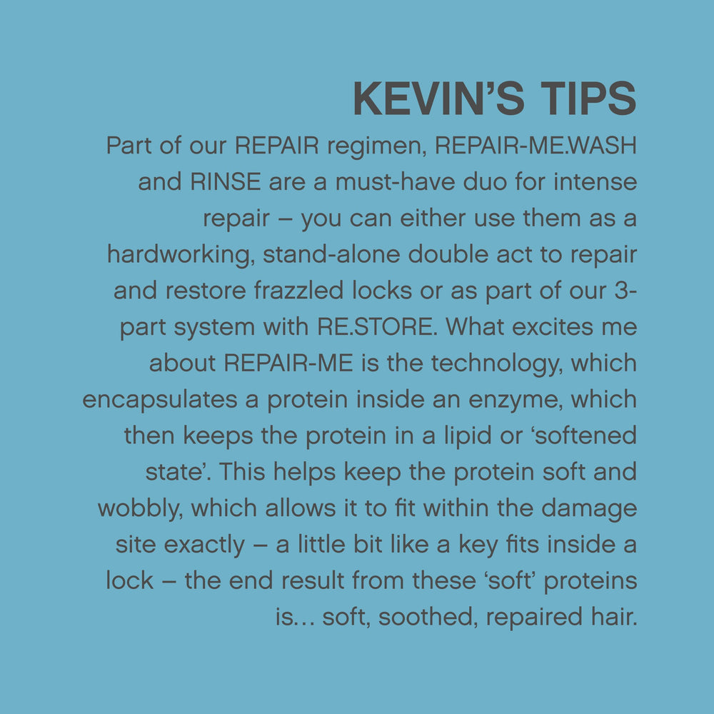 KEVIN.MURPHY Repair-Me.Wash, brillance et douceur retrouvées sur cheveux réparés