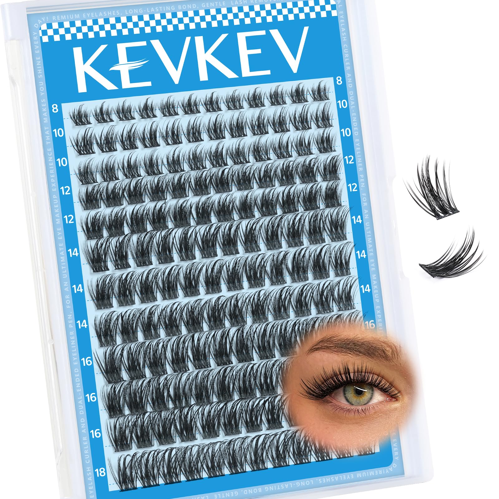 KevKev amas cils 144 pièces, emballage prêt à l'emploi pour une apparence naturelle.