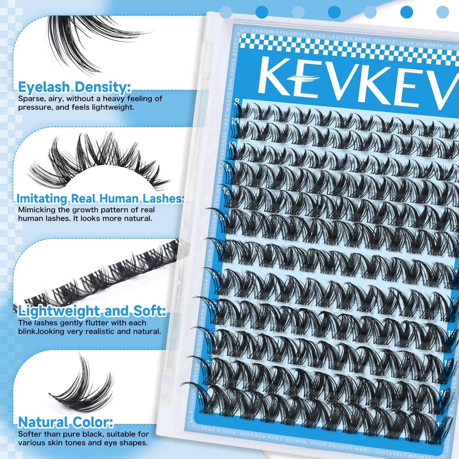 KevKev demaquillant cils aide à réajuster facilement les clusters.