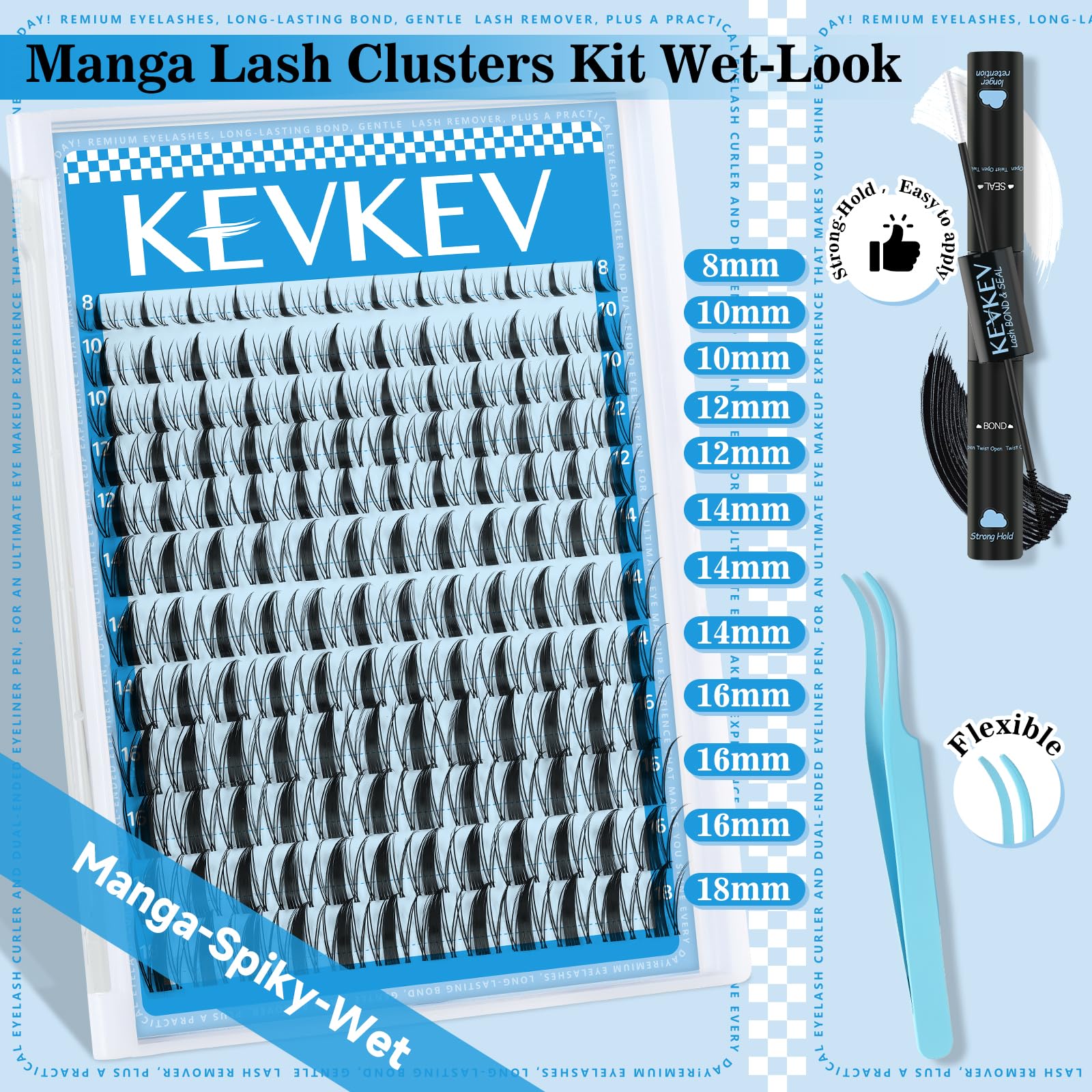 KevKev Fairy Lash Clusters Kit - adhésif pour cils assure fixation rapide et durable.