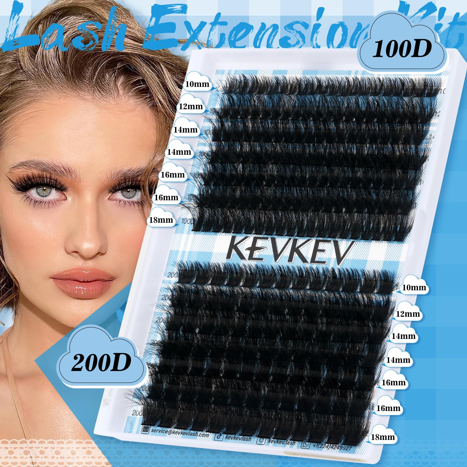 KevKev grappes de cils effet 3D et courbure D pour volume discret.