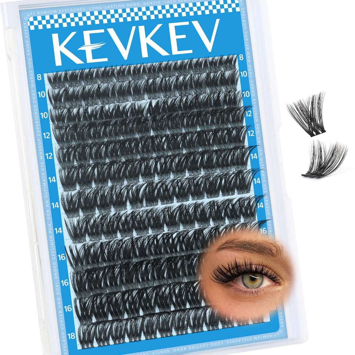 KevKev Lash Clusters bande fine pour un port confortable toute la journée