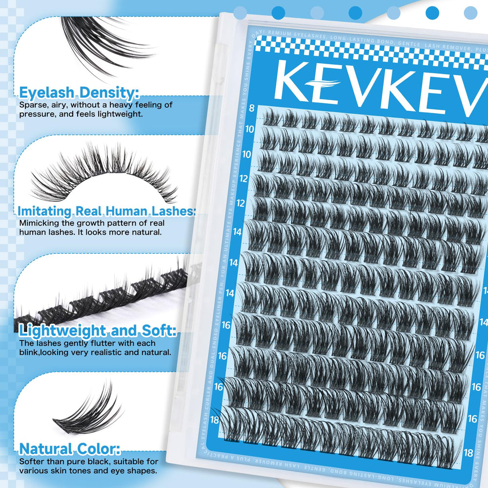 KevKev longueurs cils 8-18 mm mélange, options variées pour votre apparence.
