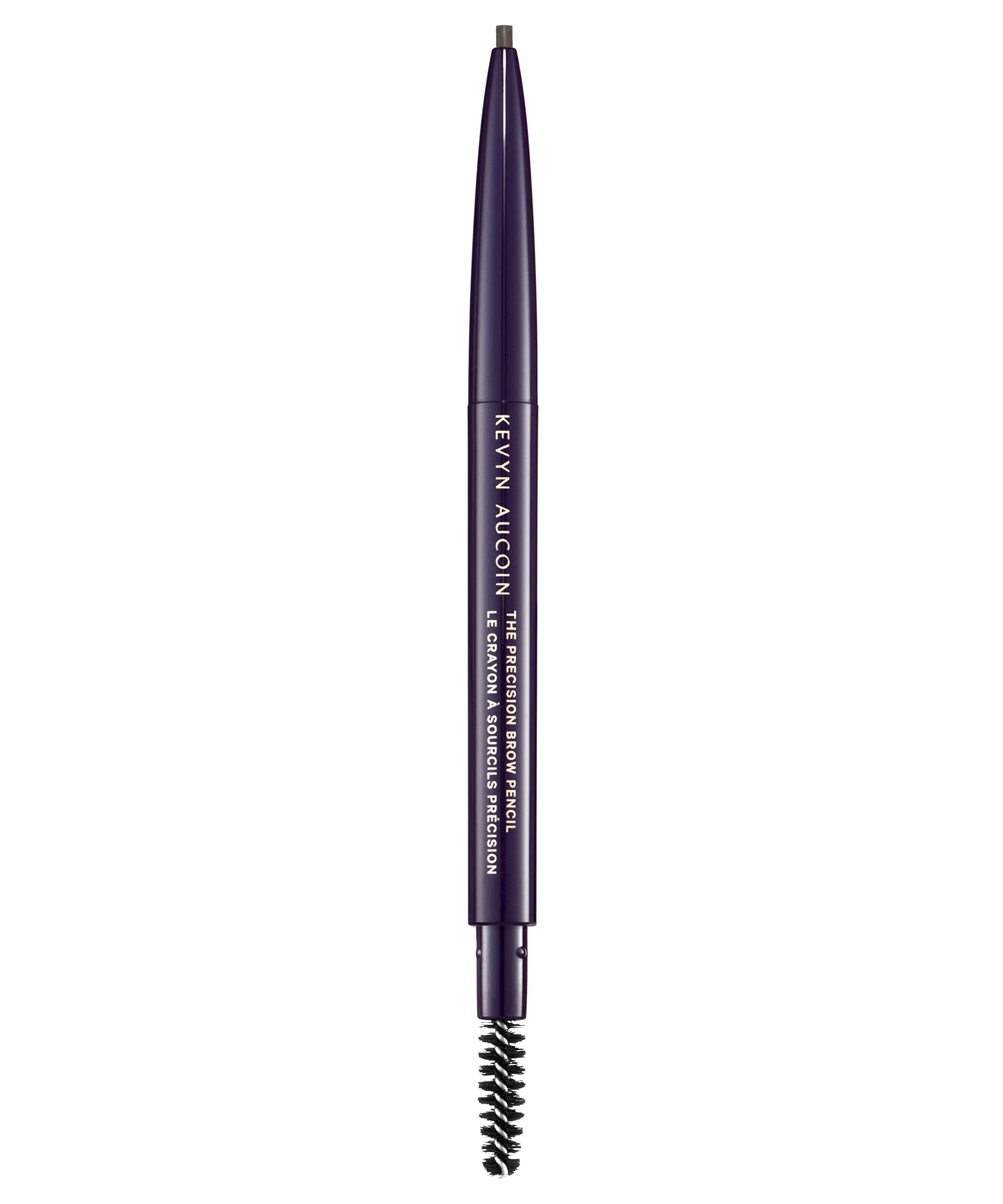 Kevyn Aucoin Precision Sourcil: crayon fin rétractable avec brosse intégrée pour tracé naturel.