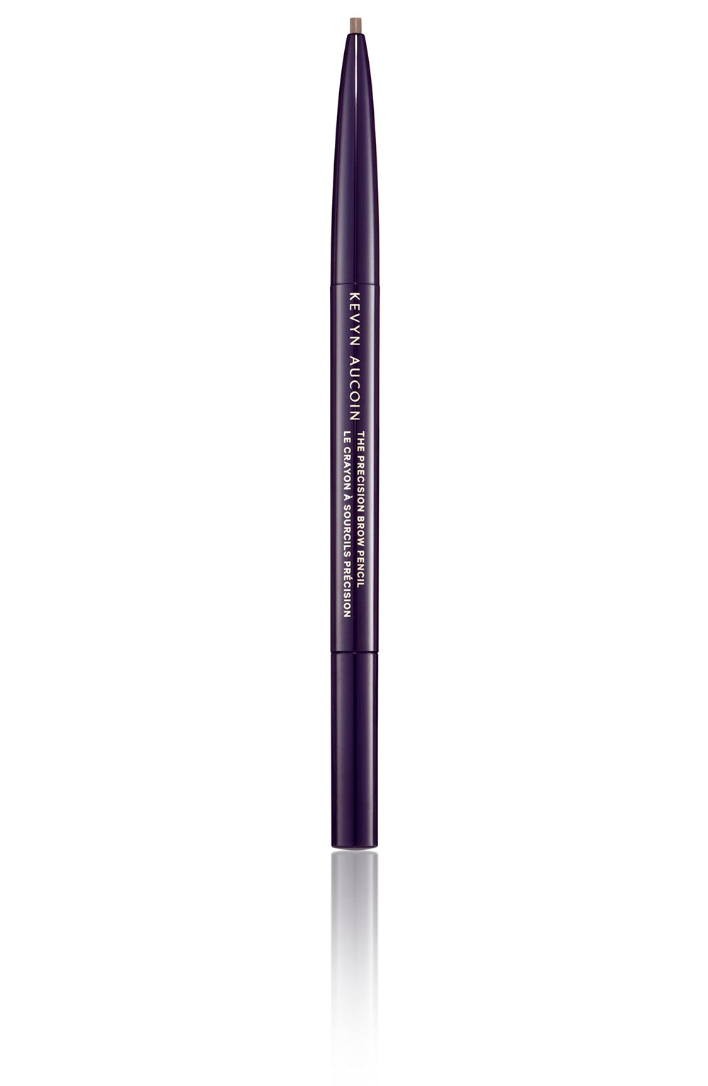 Kevyn Aucoin Precision Brow Pencil Brunette, spoolie intégré pour peigner et estomper facilement.