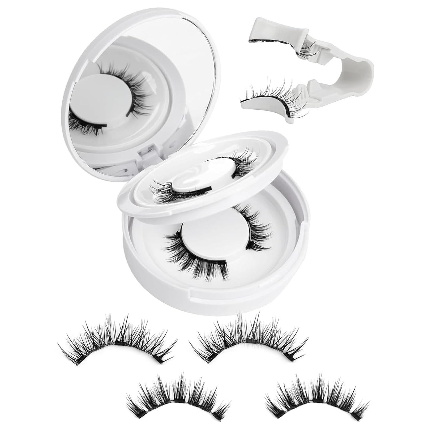 KEWYASO cils magnétiques 2 paires avec applicateur pour un montage rapide sans colle.