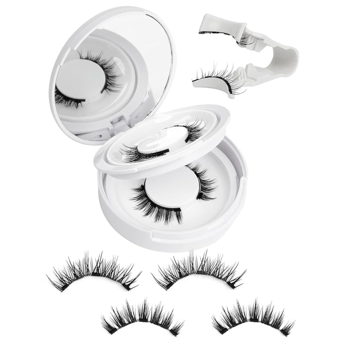 KEWYASO cils magnétiques 2 paires avec applicateur pour un montage rapide sans colle.