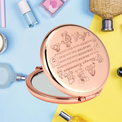 KEYCHIN miroir de poche cochon miel, pratique lors de voyages.